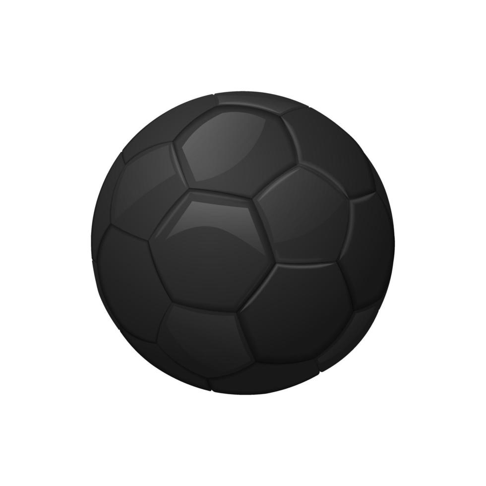 Black football or soccer ball Sport equipment icon vector