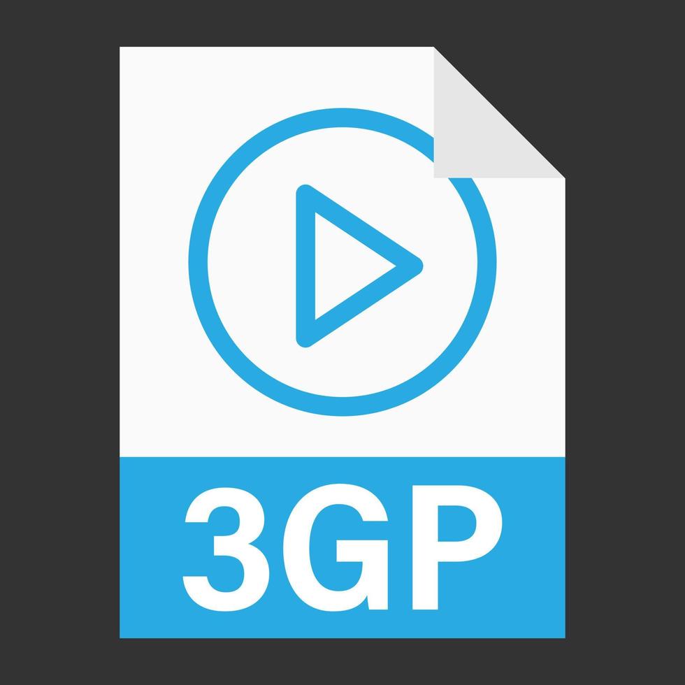 Modern flat design of 3GP file icon for web vector