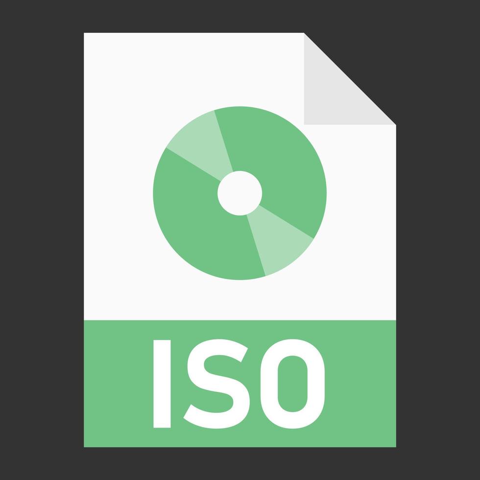 Modern flat design of ISO file icon for web vector