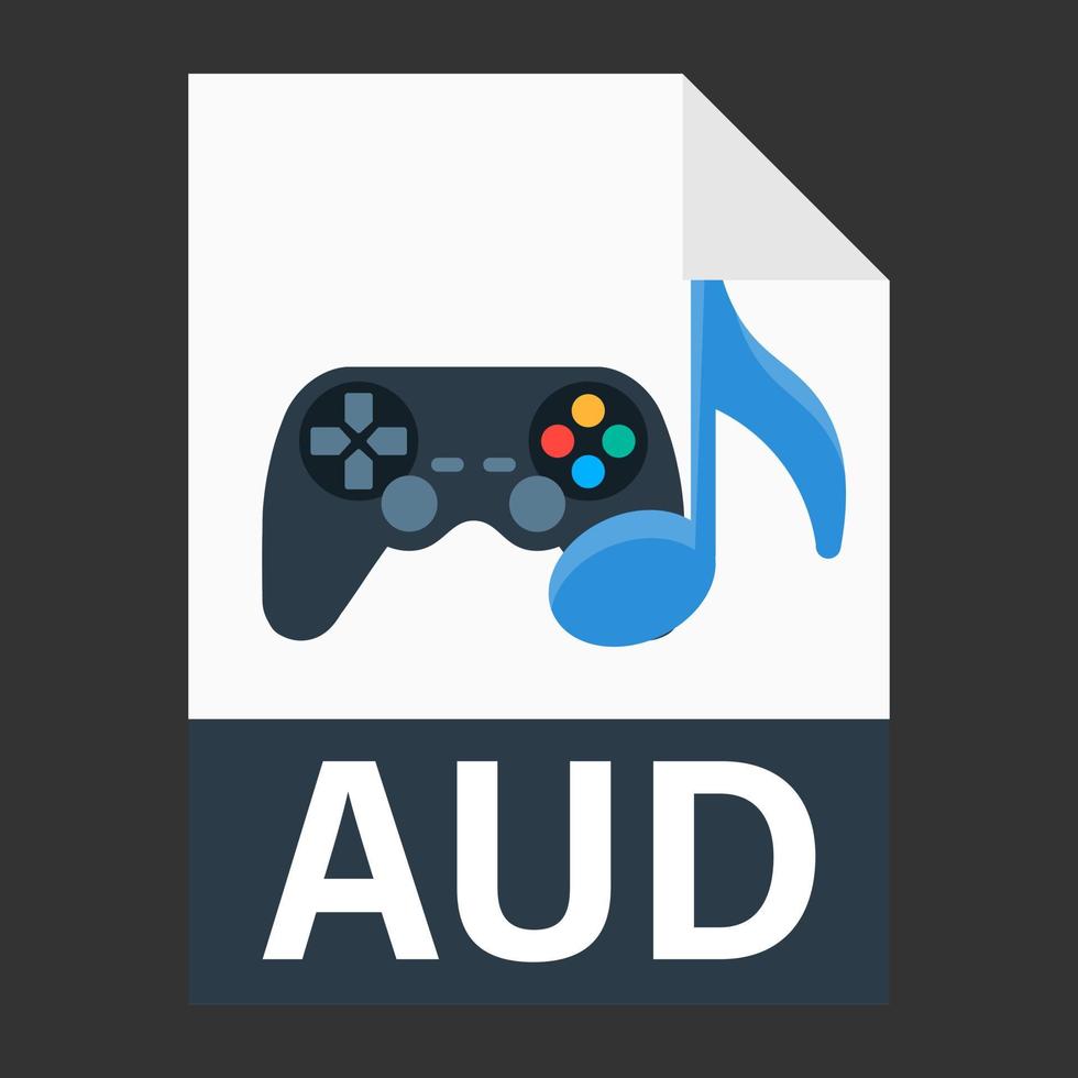 Modern flat design of AUD file icon for web vector