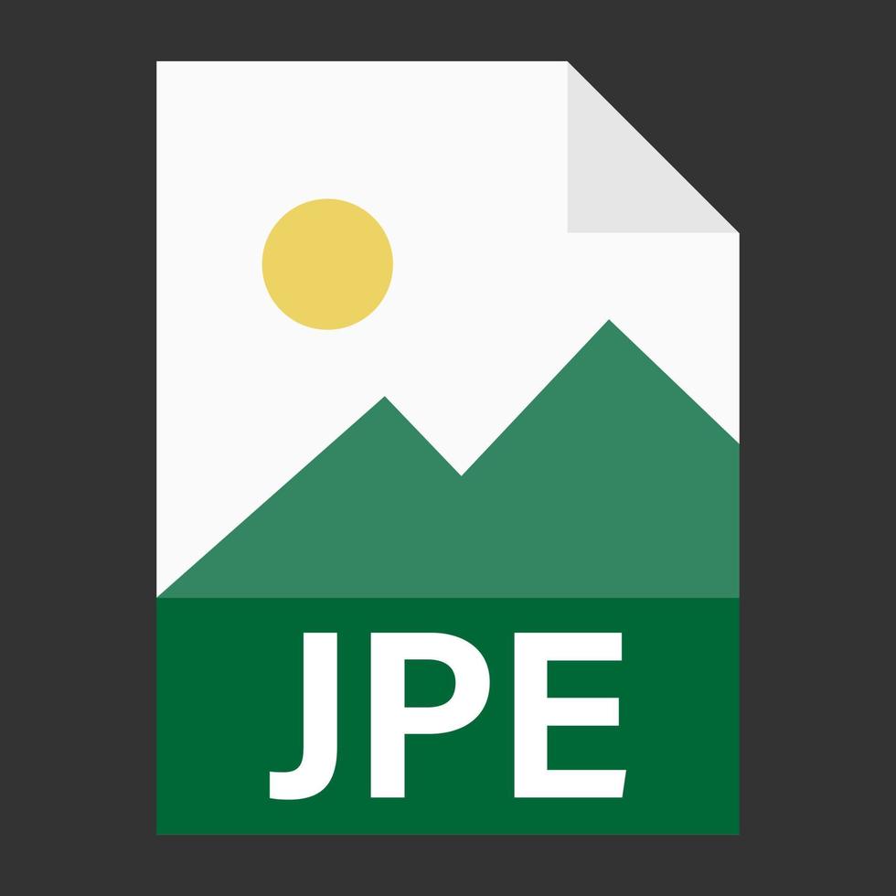 Modern flat design of JPE file icon for web vector