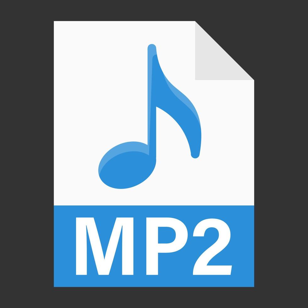 Modern flat design of MP2 file icon for web vector