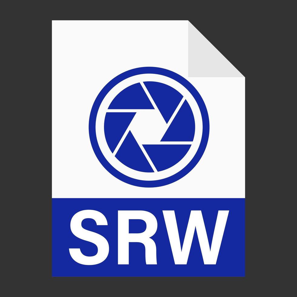 Modern flat design of SRW file icon for web vector