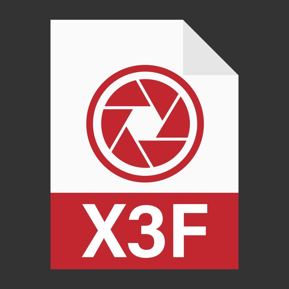 Modern flat design of X3F file icon for web vector