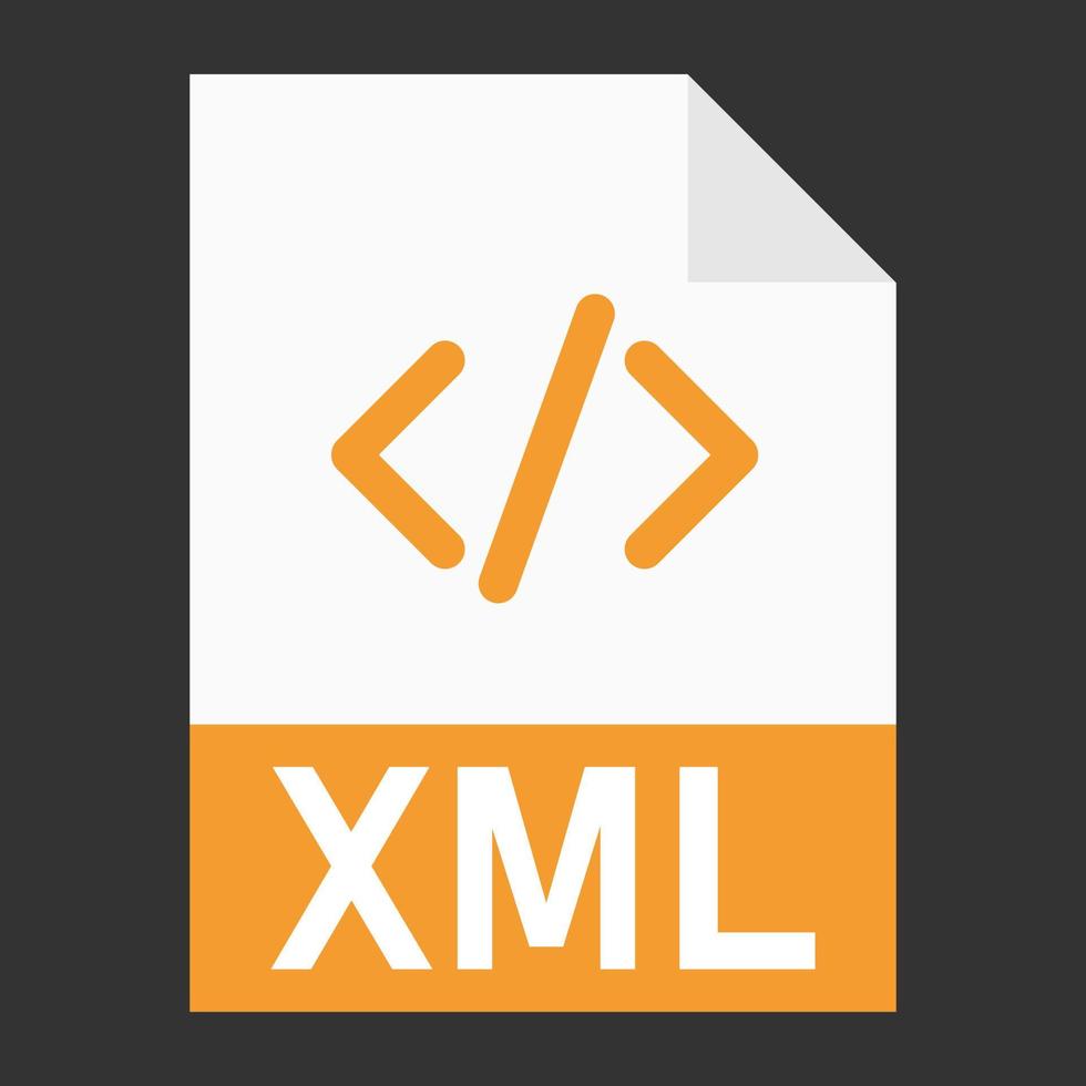 Modern flat design of XML file icon for web vector