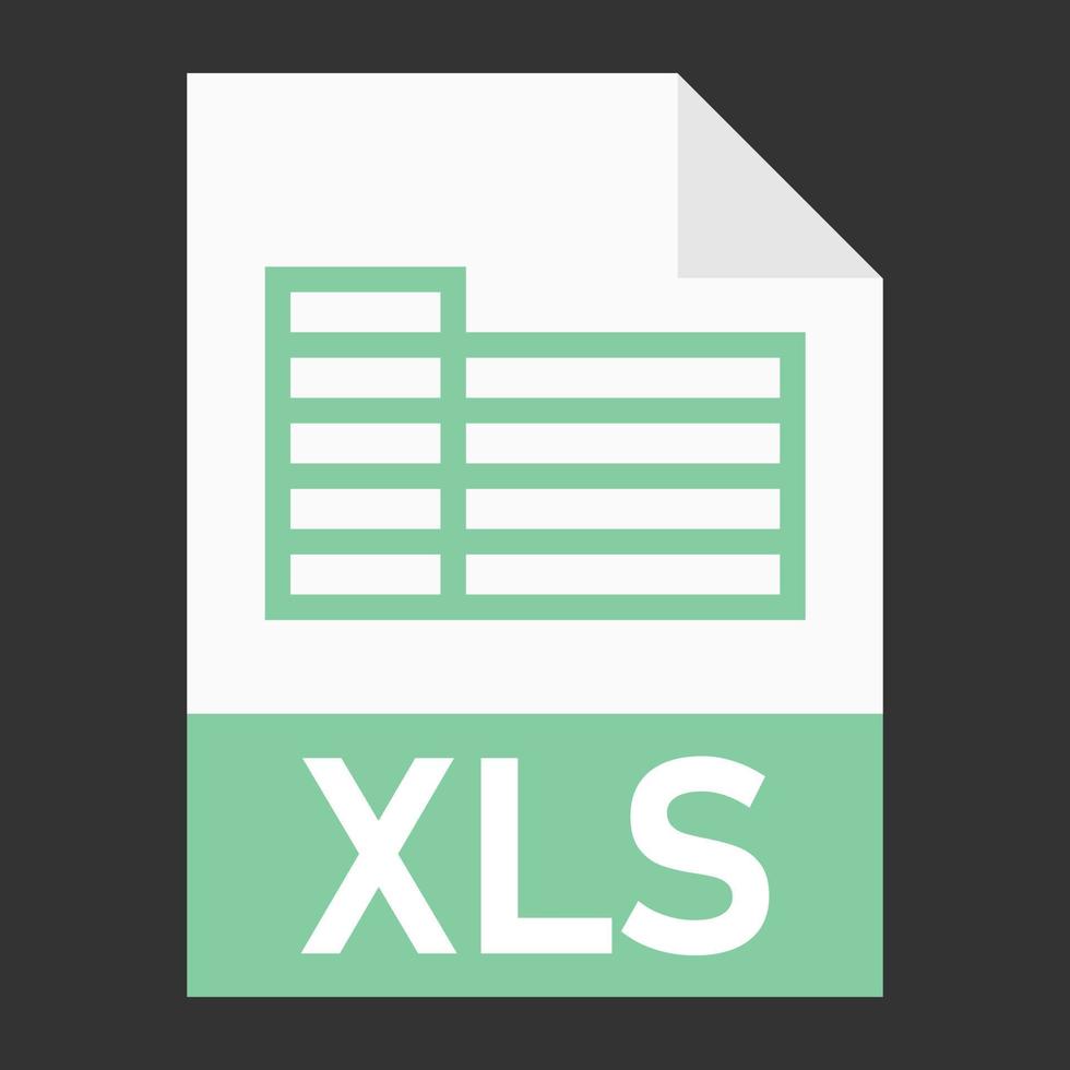 Modern flat design of XLS file icon for web vector