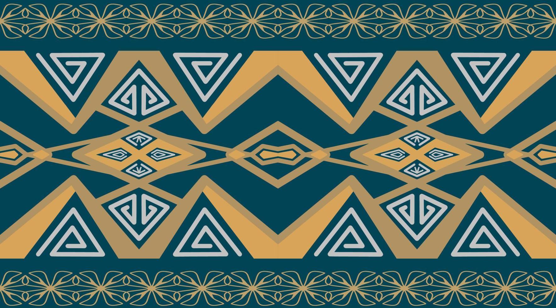 patrón geométrico con forma tribal. diseñado en estilo ikat, boho, azteca, folk, motivo, gitano, árabe. ideal para prendas de tela, cerámica, papel tapiz, papelería, identidad de marca y diseño de empaques. vector