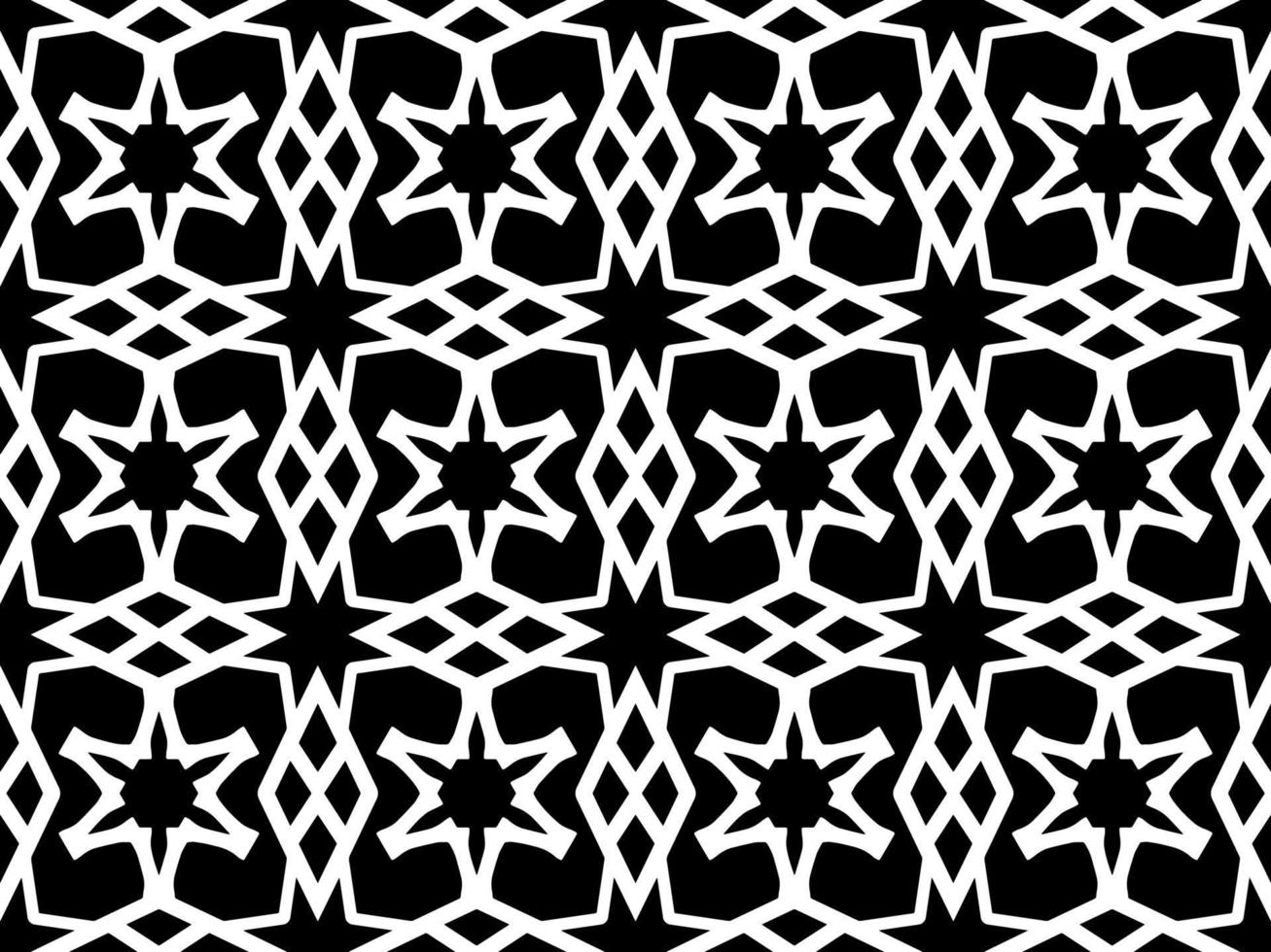 Black and white Seamless pattern. Geometrical Pattern design in Aztec symbols, Ethnic Style, ideal for men shirt, male fashion, kid table cloth, wrapping paper, Wallpaper, backdrop. vector