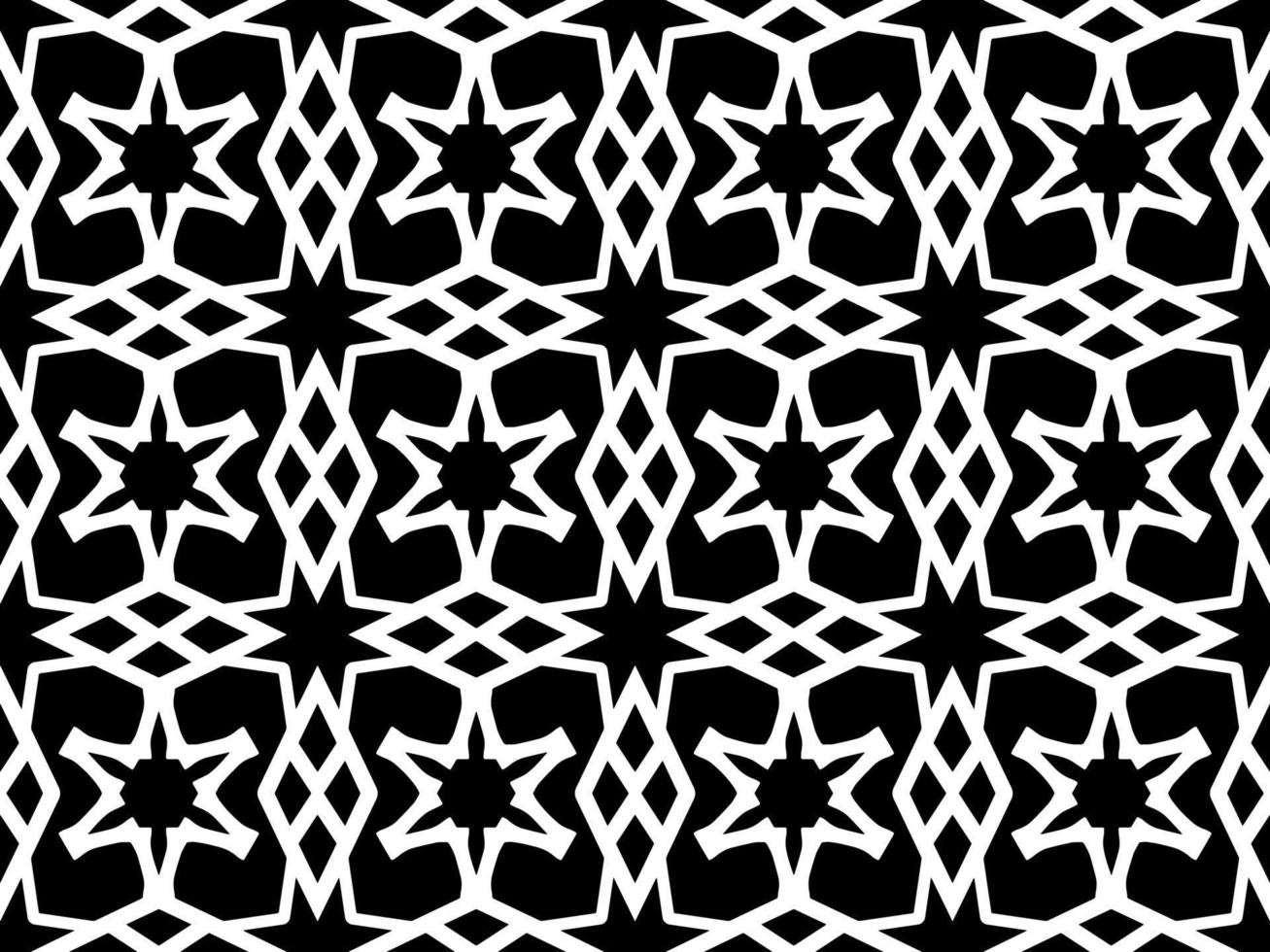 Black and white Seamless pattern. Geometrical Pattern design in Aztec symbols, Ethnic Style, ideal for men shirt, male fashion, kid table cloth, wrapping paper, Wallpaper, backdrop. vector