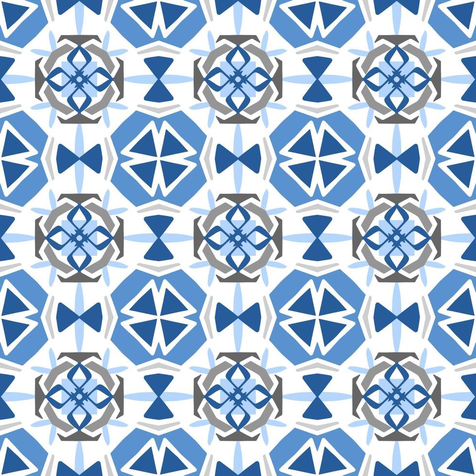 fondo abstracto sin fisuras. diseño de patrones geométricos azules en símbolos aztecas, estilo étnico. bordado azul, ideal para camisa de hombre, moda masculina, tote, bolso, papel pintado, telón de fondo. vector