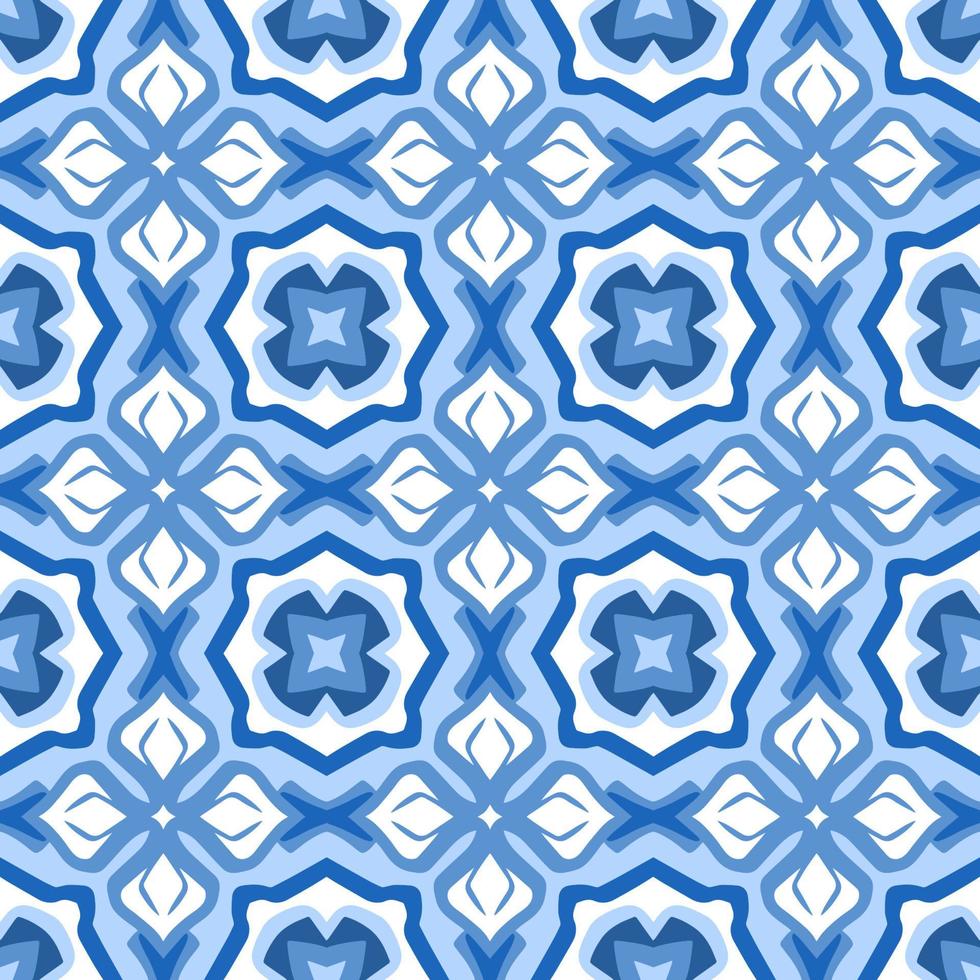 fondo abstracto sin fisuras. diseño de patrones geométricos azules en símbolos aztecas, estilo étnico. bordado azul, ideal para camisa de hombre, moda masculina, tote, bolso, papel pintado, telón de fondo. vector