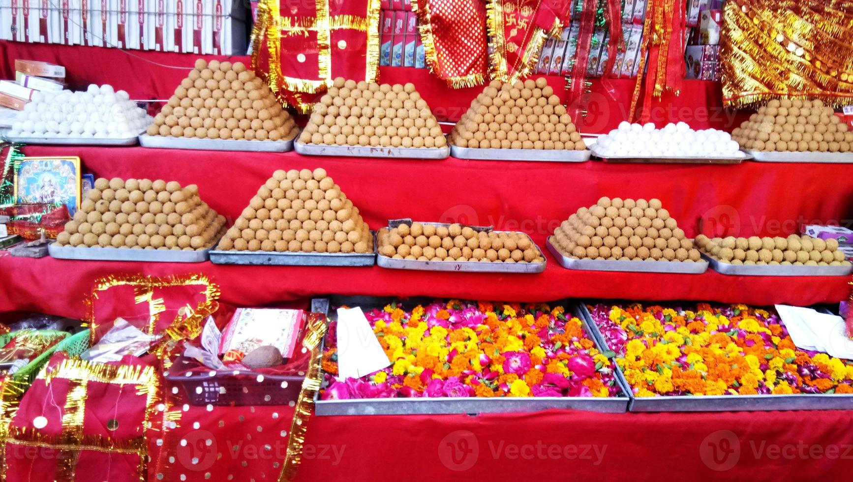 Indian sweets and Mithai in a tray photo