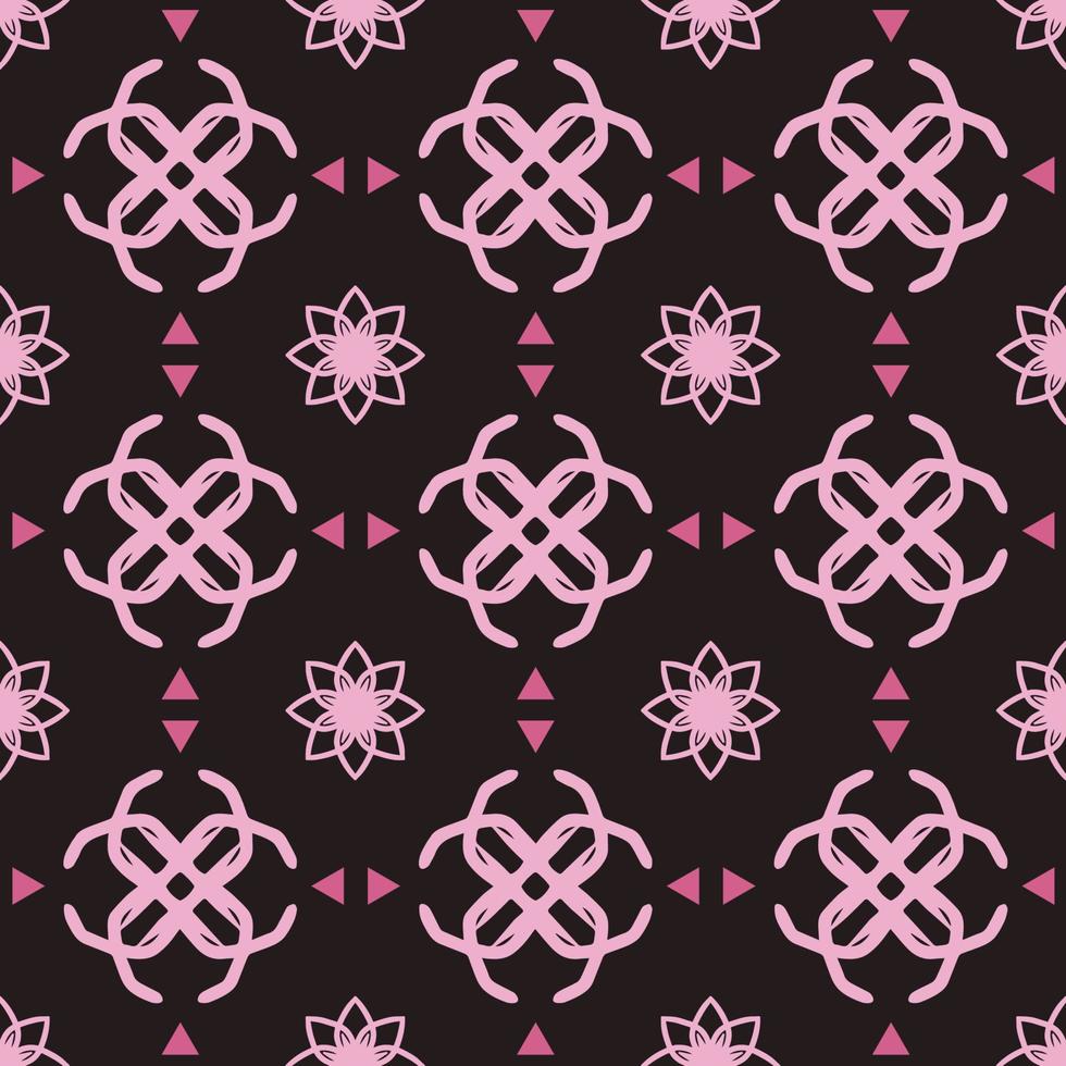 patrón transparente geométrico rosa con forma tribal. patrón diseñado en ikat, azteca, marroquí, tailandés, estilo árabe de lujo. ideal para prendas de tela, cerámica, papel pintado. ilustración vectorial vector