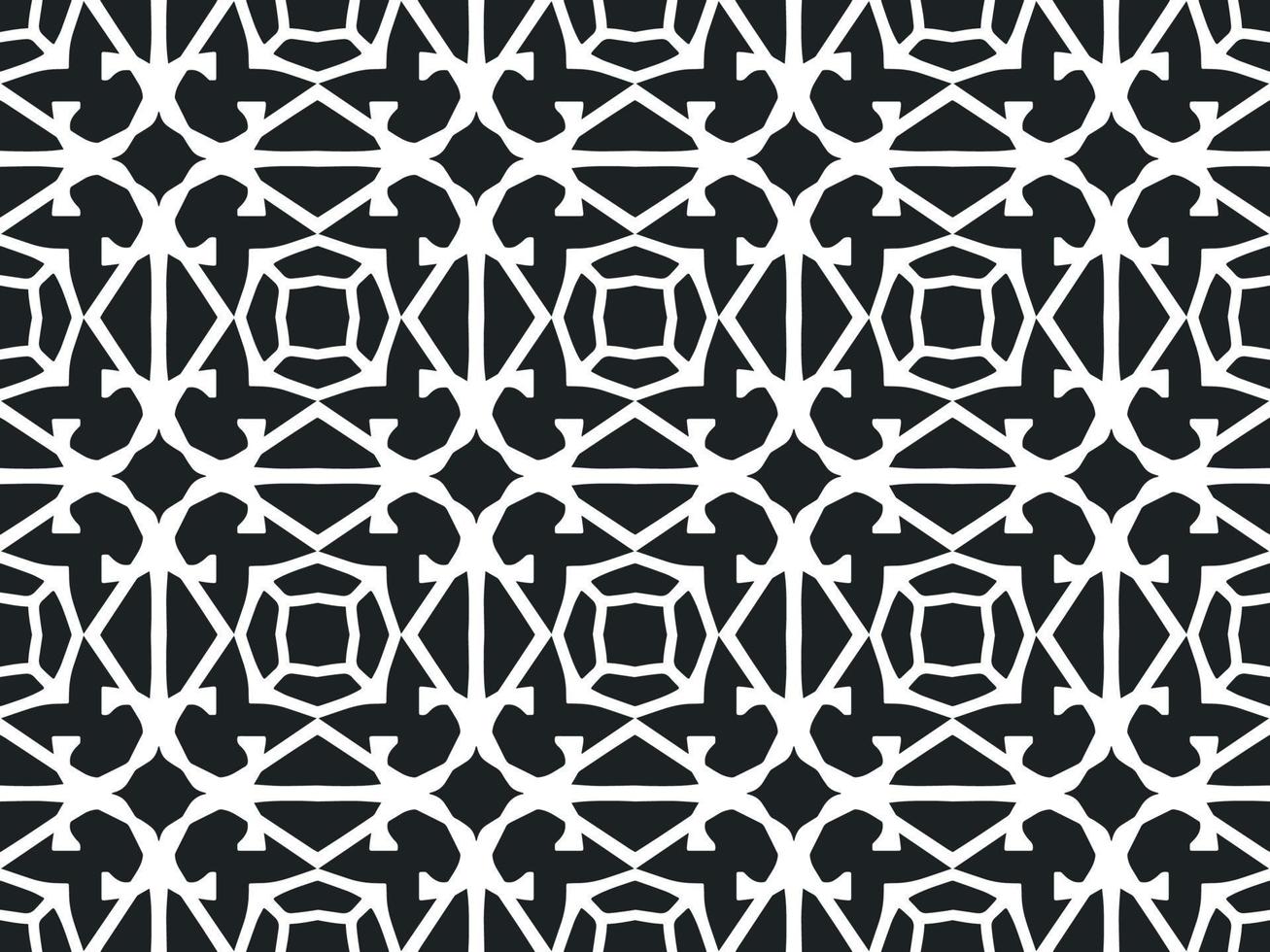Black and white Seamless pattern. Geometrical Pattern design in Aztec symbols, Ethnic Style, ideal for men shirt, male fashion, kid table cloth, wrapping paper, Wallpaper, backdrop. vector