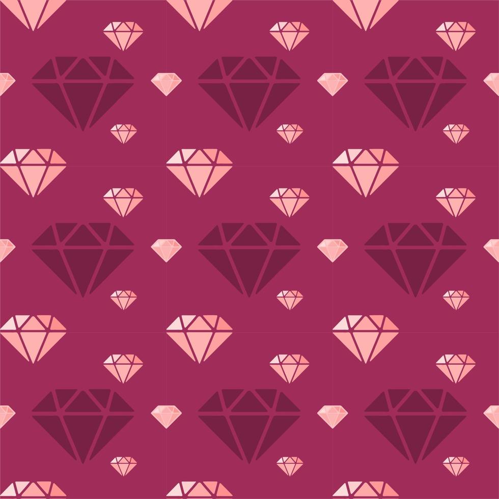 Colorful Diamond Seamless Pattern, Jewelry Geometric Background. vector