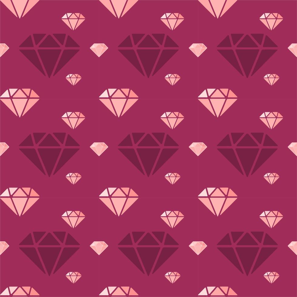 Colorful Diamond Seamless Pattern, Jewelry Geometric Background. vector