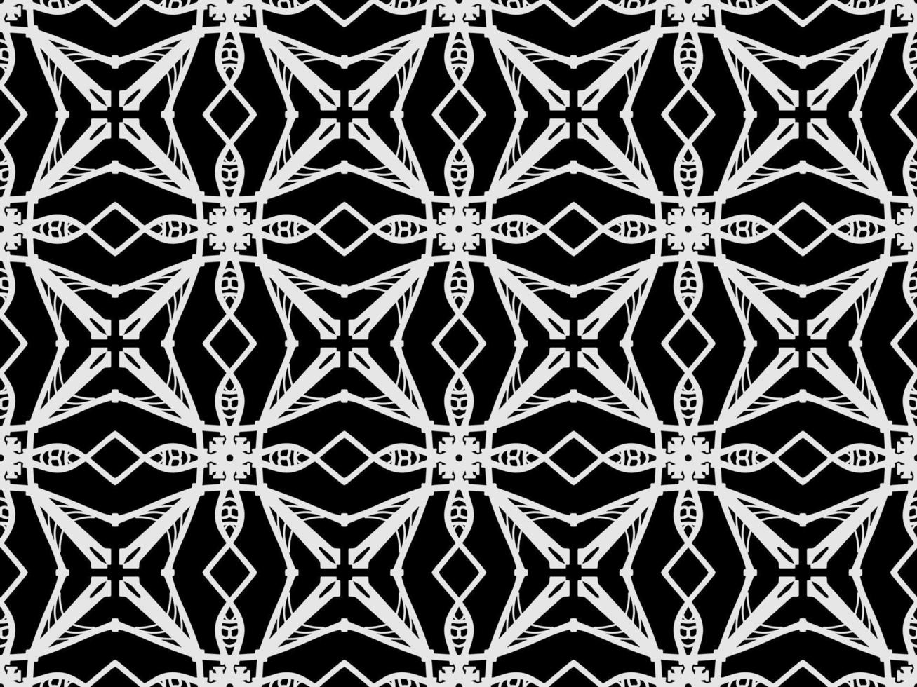 Black and white Seamless pattern. Geometrical Pattern design in Aztec symbols, Ethnic Style, ideal for men shirt, male fashion, kid table cloth, wrapping paper, Wallpaper, backdrop. vector