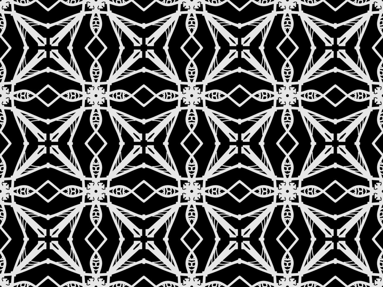 Black and white Seamless pattern. Geometrical Pattern design in Aztec symbols, Ethnic Style, ideal for men shirt, male fashion, kid table cloth, wrapping paper, Wallpaper, backdrop. vector