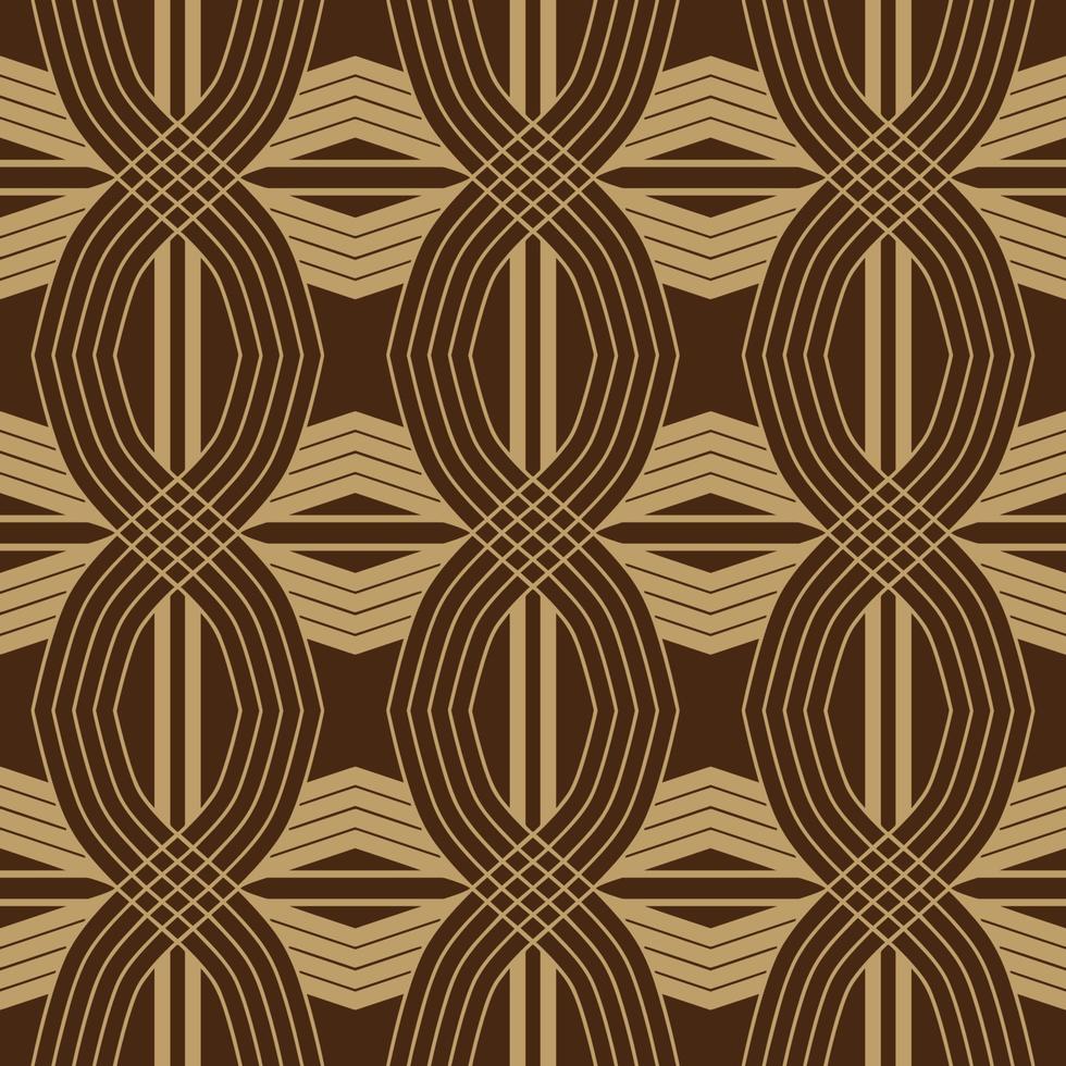 Symmetry Seamless Pattern. Beige and brown color. Luxury Style. Ideal for Fabric Garment, Ceramics, Wallpaper. Vector Illustration.