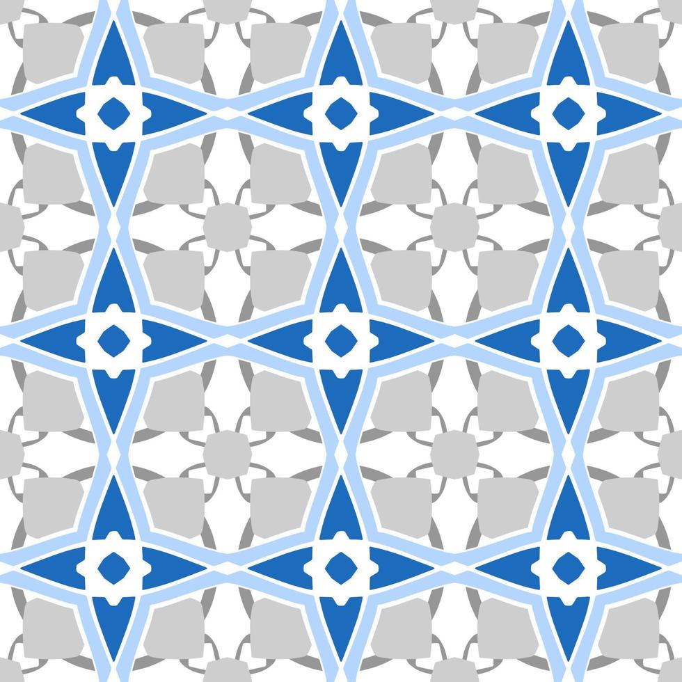 Abstract seamless background. Blue geometrical Pattern design in Aztec symbols, Ethnic Style. Blue embroidered, ideal for men shirt, male fashion, tote, bag, Wallpaper, backdrop. vector