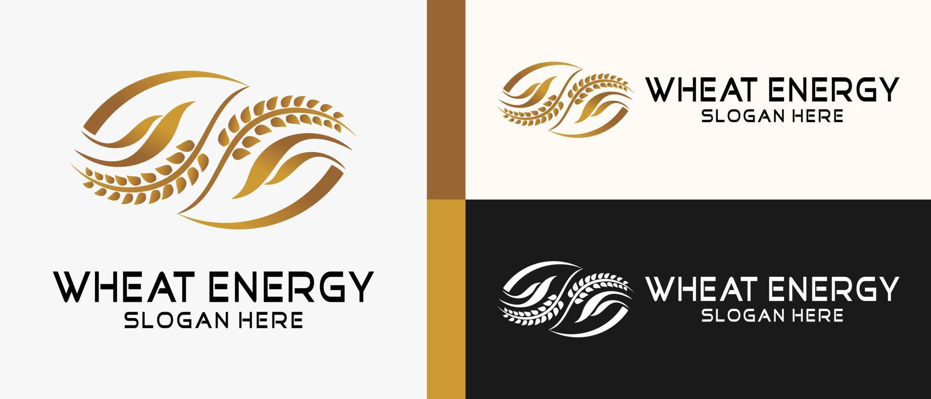 plantilla de diseño de logotipo de trigo o arroz con concepto creativo y minimalista. ilustración de logotipo de vector premium