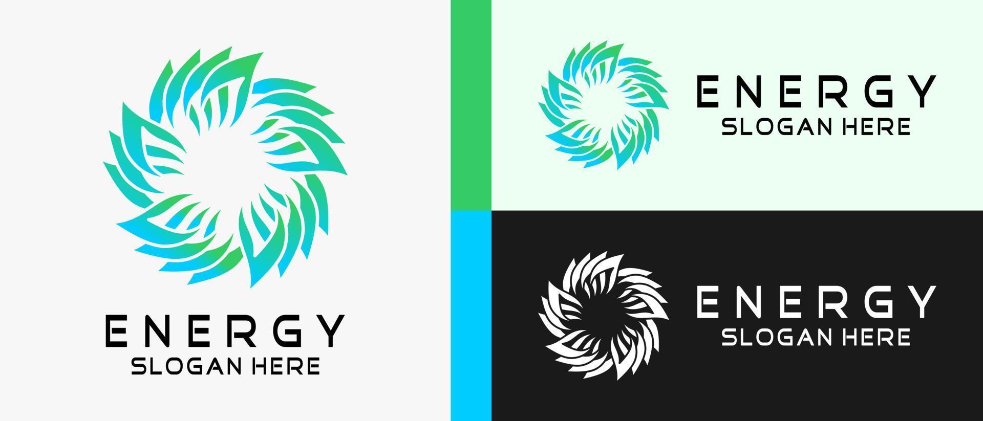 energy logo design template with creative abstract concept in the form of flowers. premium vector logo illustration