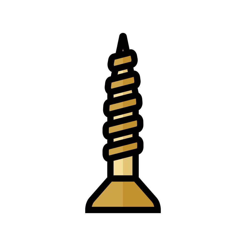 icono de tornillo de madera vector