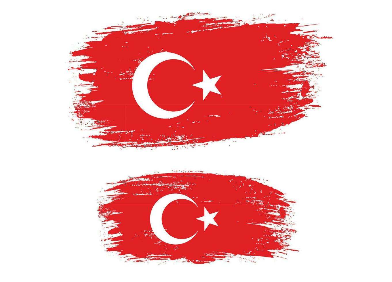 Turkey colorful grunge texture flag design vector set