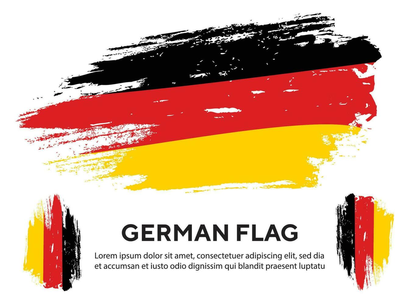 conjunto de vectores de diseño de bandera colorida de textura grunge de alemania