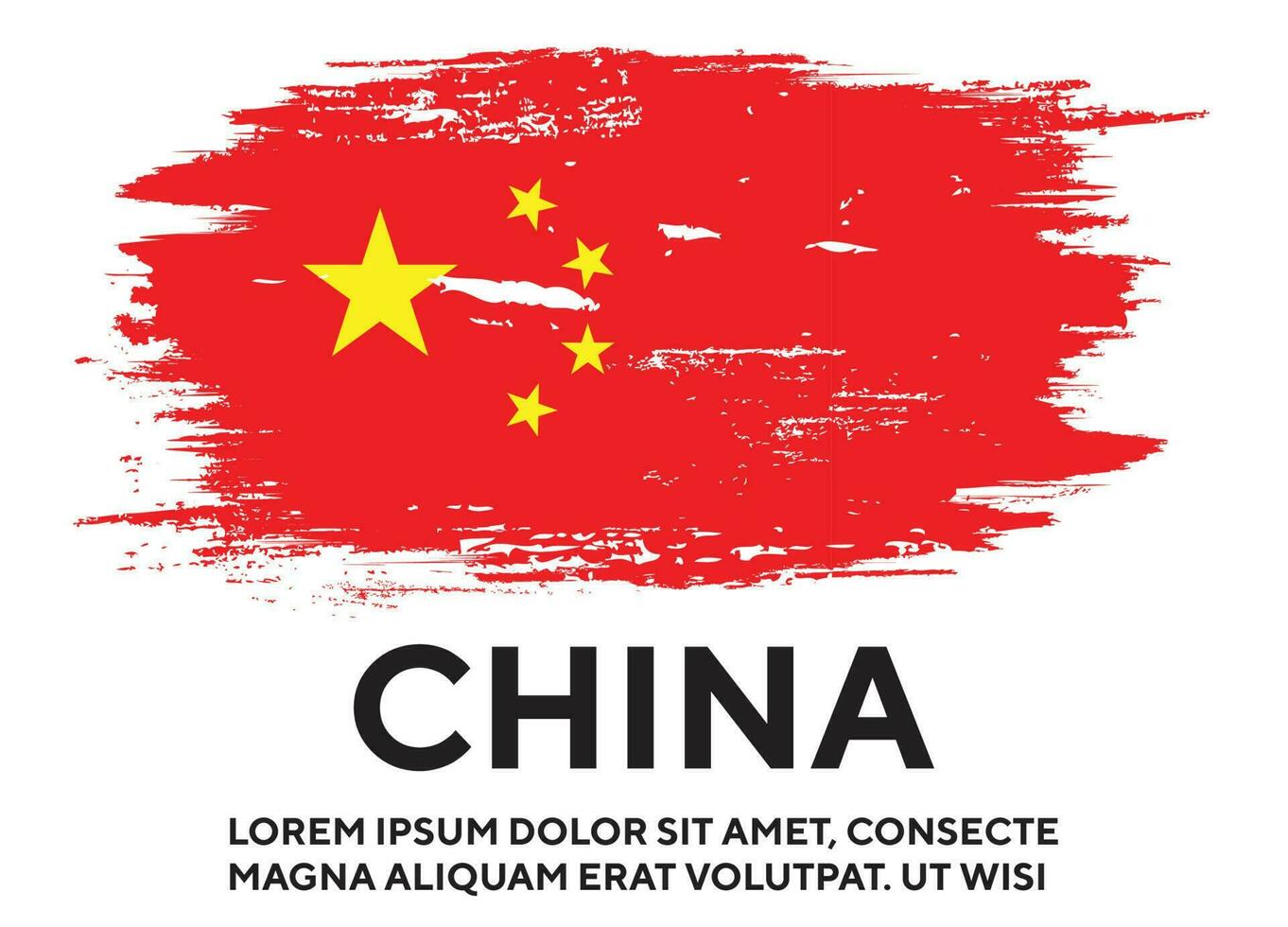Grunge texture distressed China flag design vector