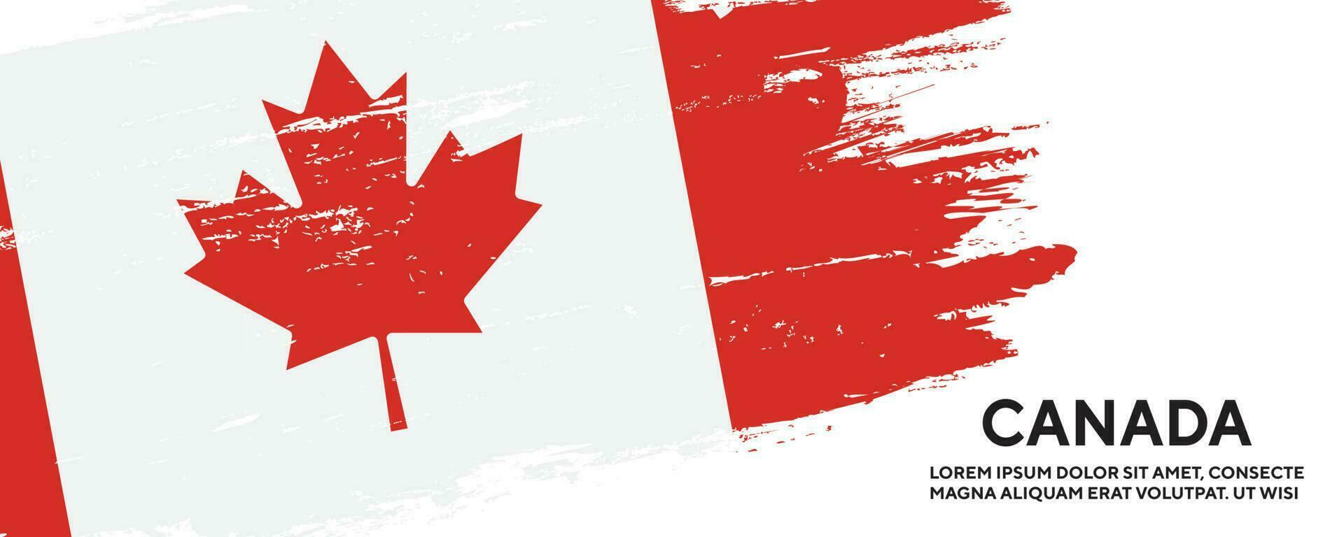 Canadian new gunge texture colorful flag design vector