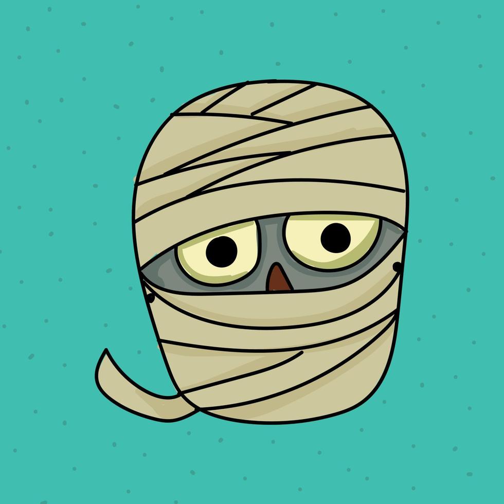 Spooky Mummy Hallowen Mask vector