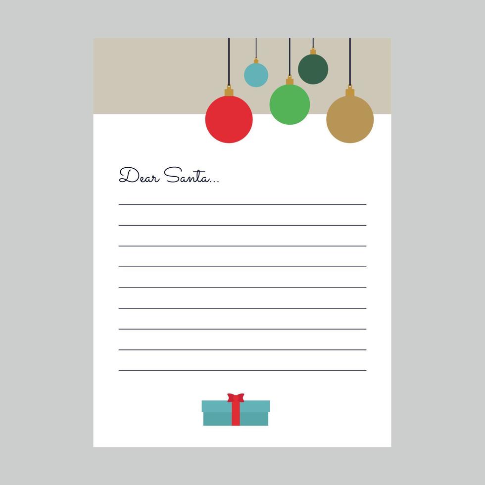 Cute Flat Style Santa Clauss Letter vector