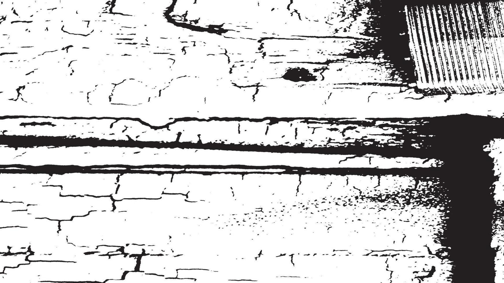 textura de superposición envejecida, fondo de grunge abstracto en blanco y negro, suciedad vectorial envejecida, textura de astillas, grietas, rasguños, desgastes, polvo, suciedad. vector