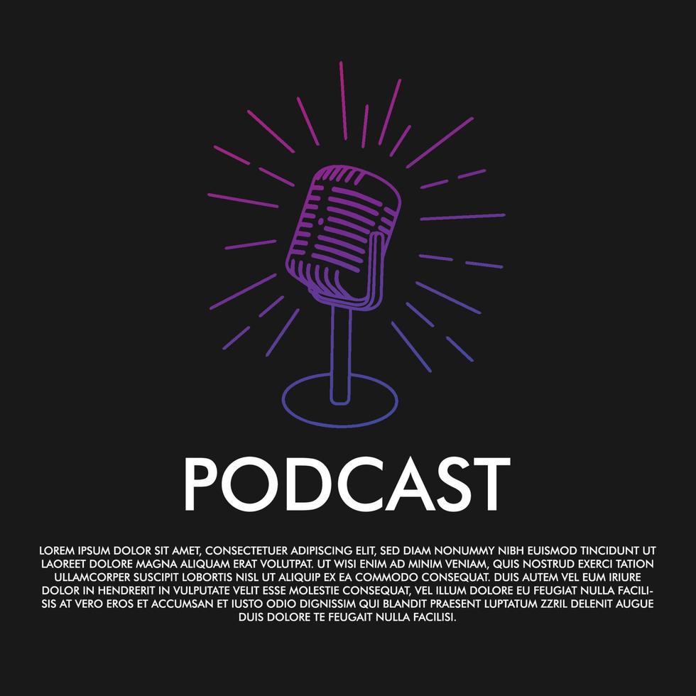 podcast logo vector