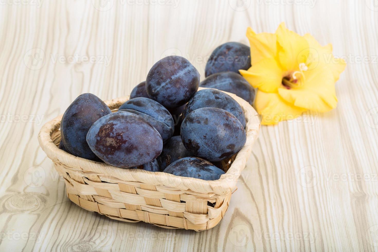 Fresh ripe prunes photo