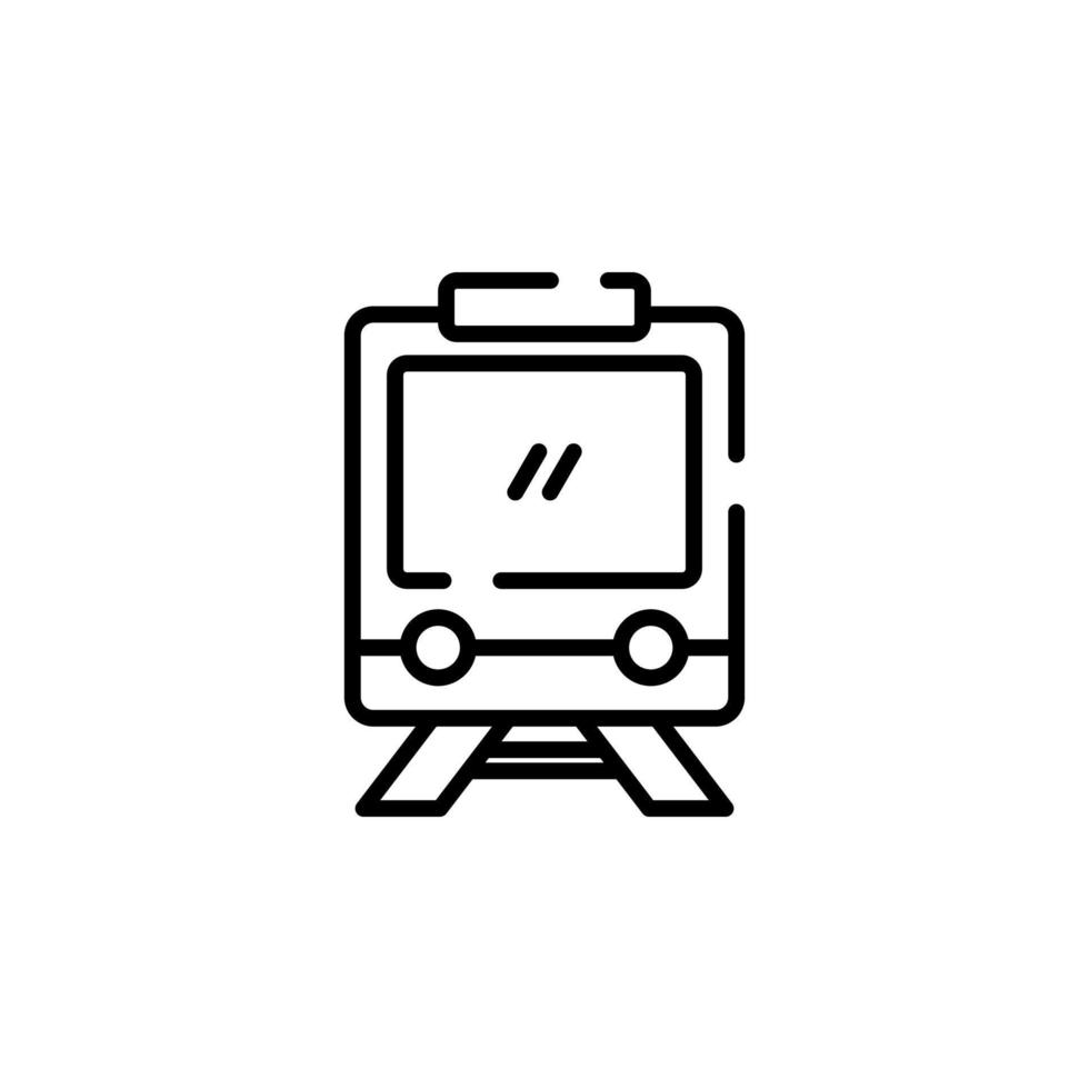 Train, Locomotive, Transport Dotted Line Icon Vector Illustration Logo Template. Suitable For Many Purposes.