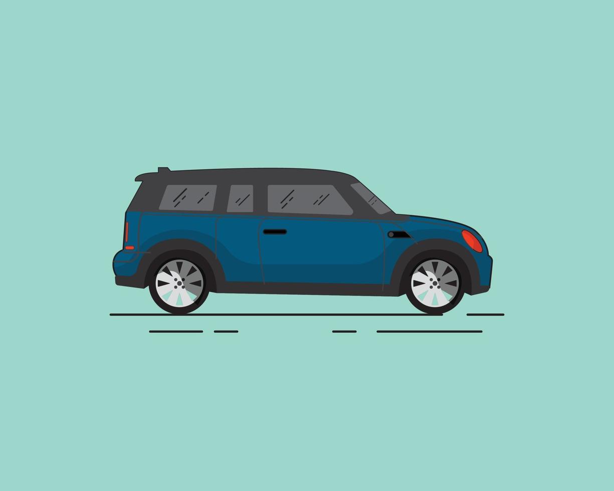 ilustración de coche azul vector