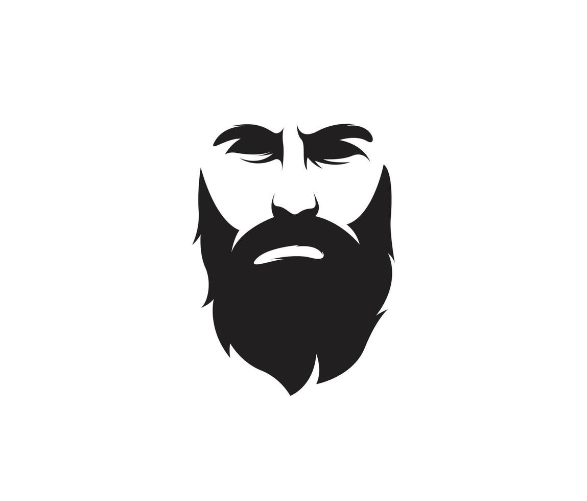 logotipo de barba mínima vector