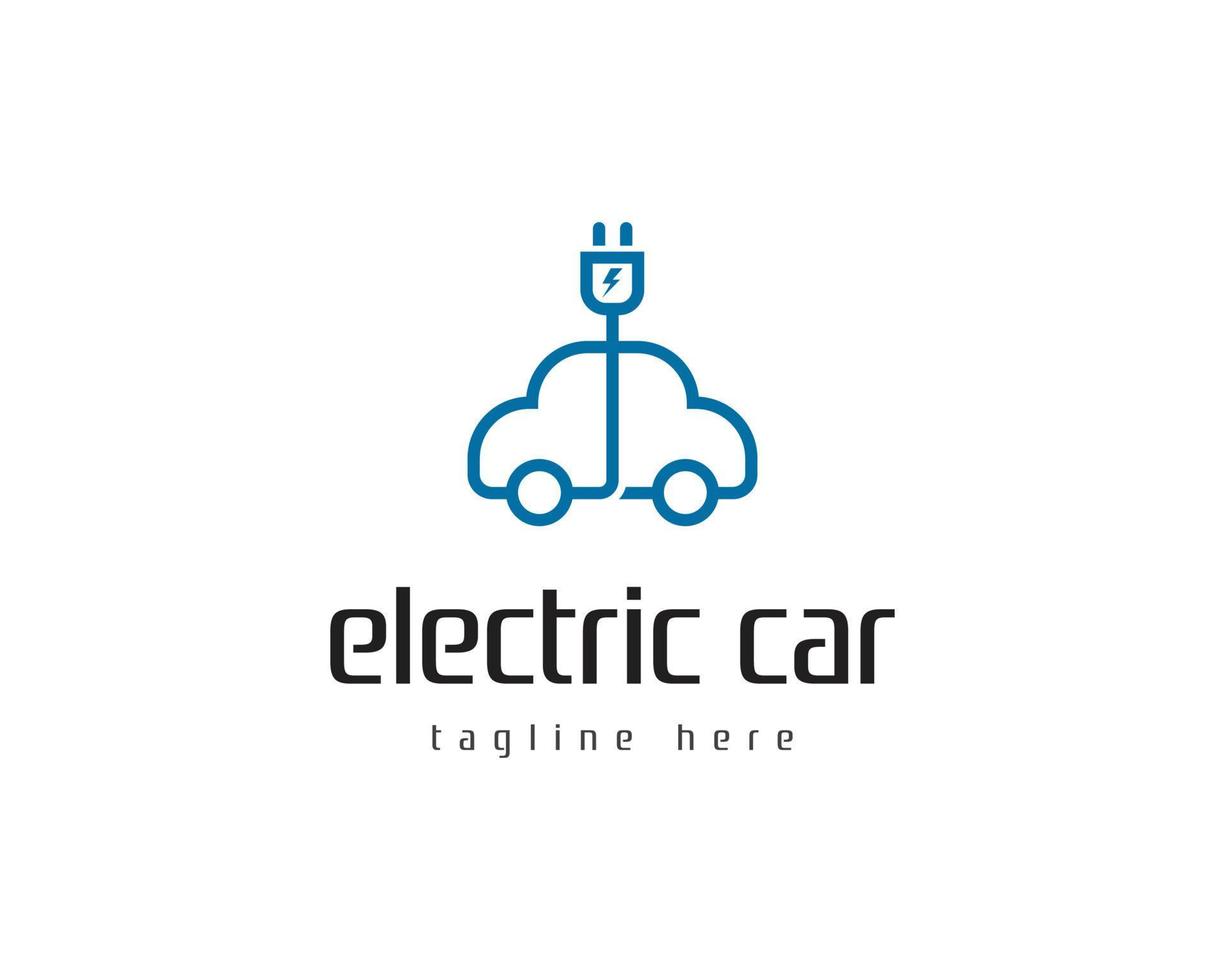 logotipo de coche eléctrico vector
