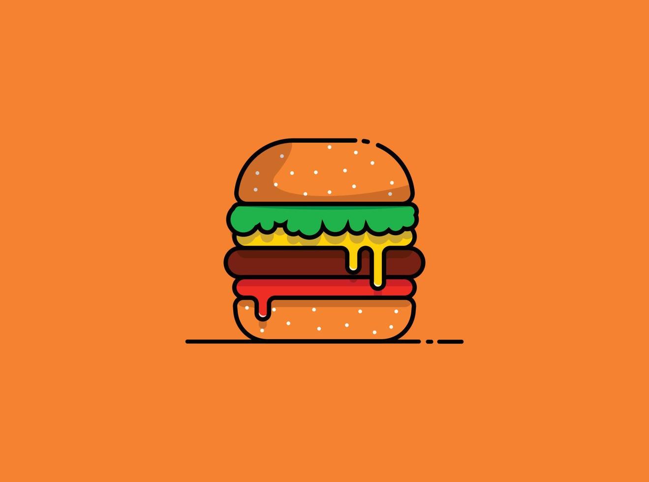 ilustración de hamburguesa grande vector