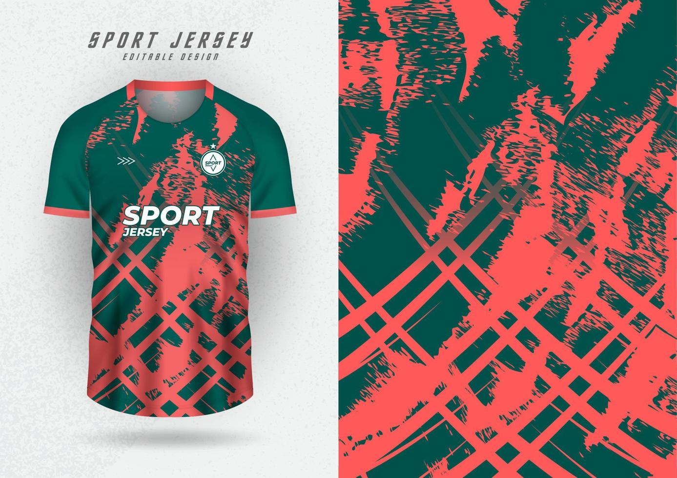 Background mockup for sports team jerseys, jerseys, running jerseys, green background with pink patterns. vector