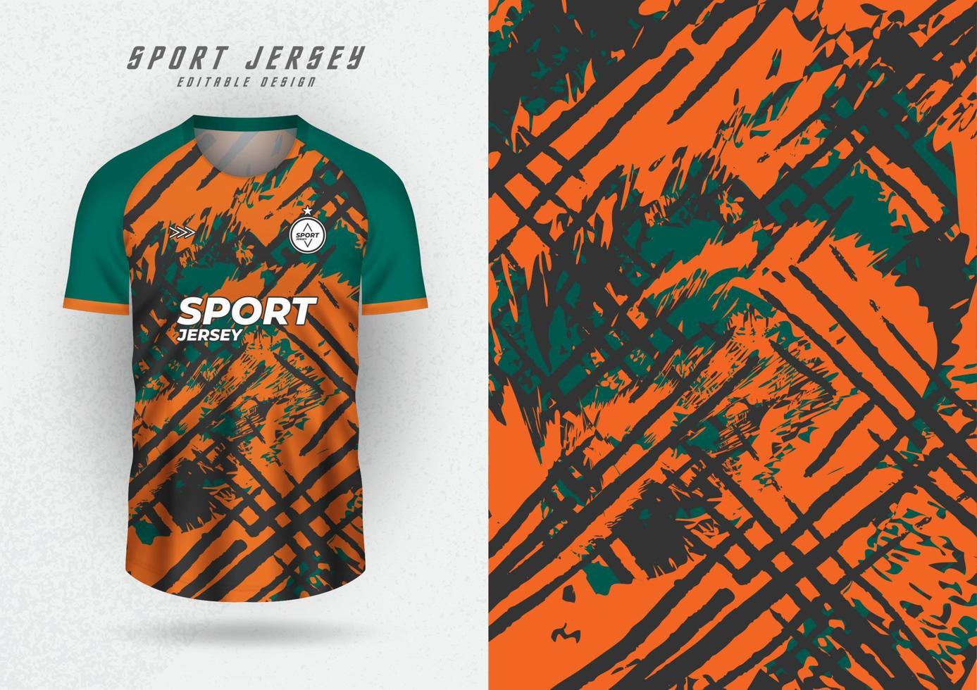 Background mockup for sports team jerseys, jerseys, running jerseys, green with orange stripes. vector