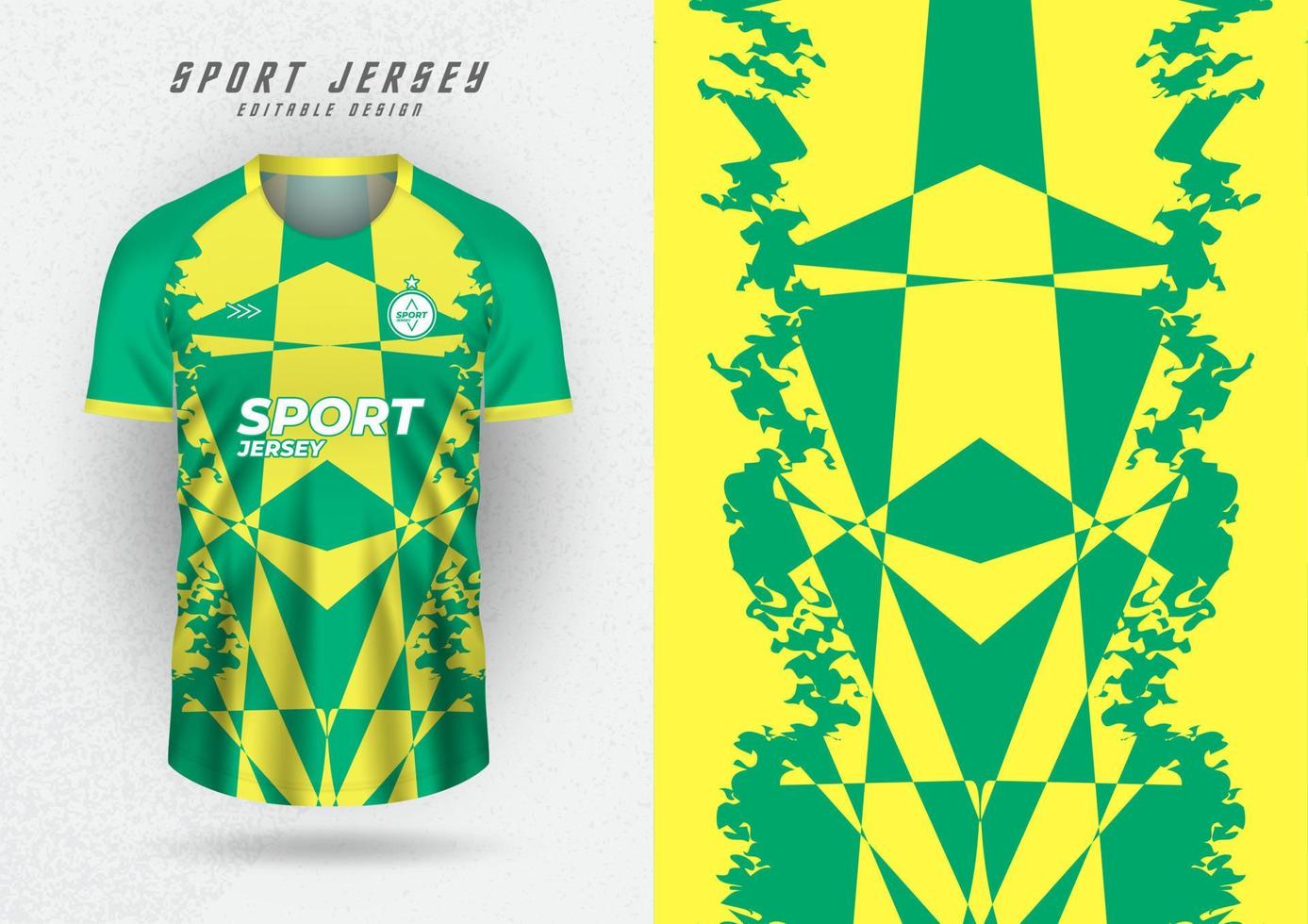 Background mockup for sports team jerseys, jerseys, running jerseys, yellow background with green stripes. vector