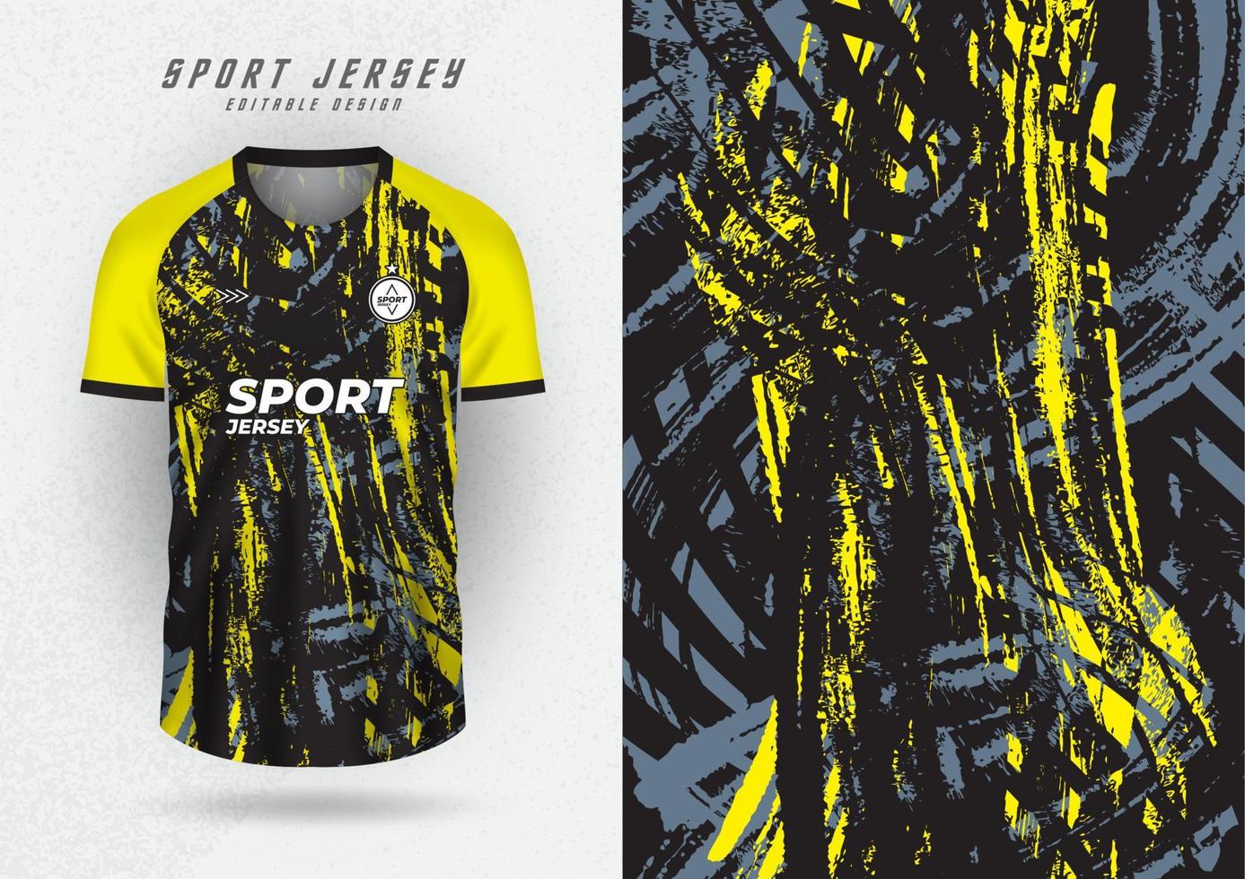 Background mockup for sports team jerseys, jerseys, and running jerseys. Black background with gray and yellow stripes. vector