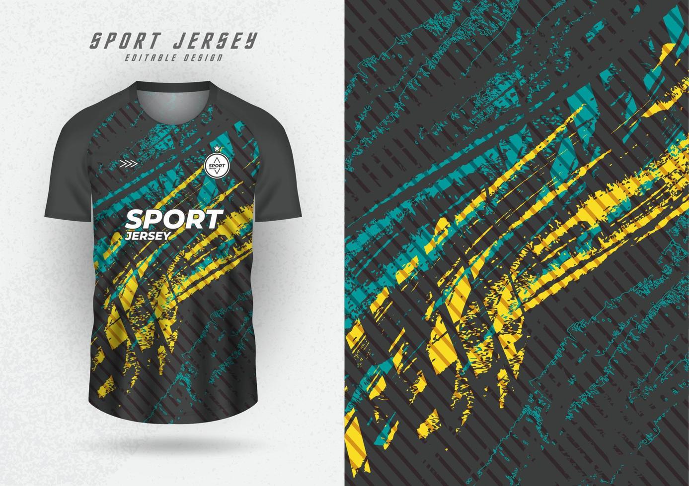 maqueta de fondo para camisetas de equipos deportivos, camisetas y camisetas para correr, fondo negro con rayas verdes y amarillas. vector