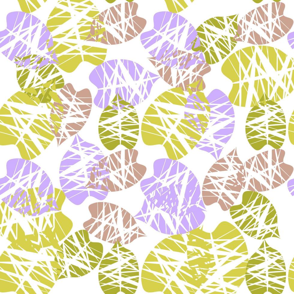 Geometric  Floral Ornamental Seamless Pattern with Leaves.Vector. vector