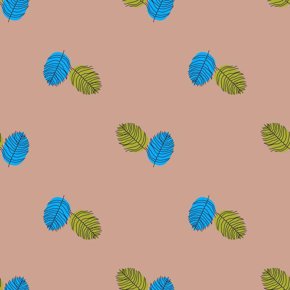 Geometric  Floral Ornamental Seamless Pattern with Leaves.Vector. vector