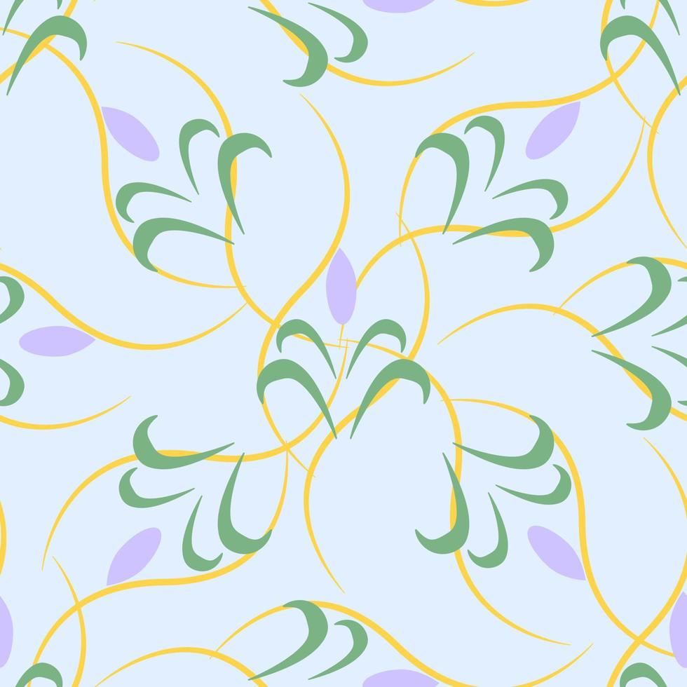 Geometric  Floral Ornamental Seamless Pattern with Leaves.Vector. vector