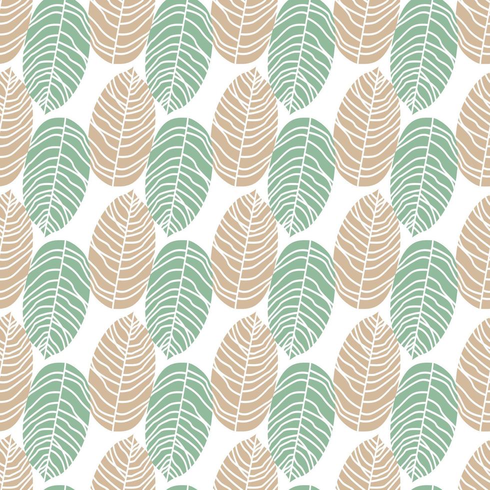 Geometric  Floral Ornamental Seamless Pattern with Leaves.Vector. vector